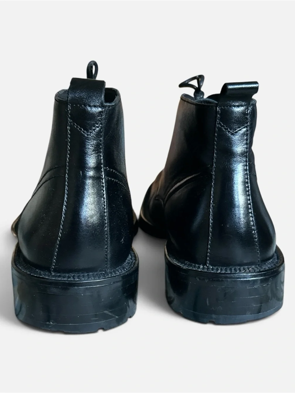 Tonino Lamborghini Black Leather Cap Toe Men’s Ankle Boots Size 15 Quiet Luxury